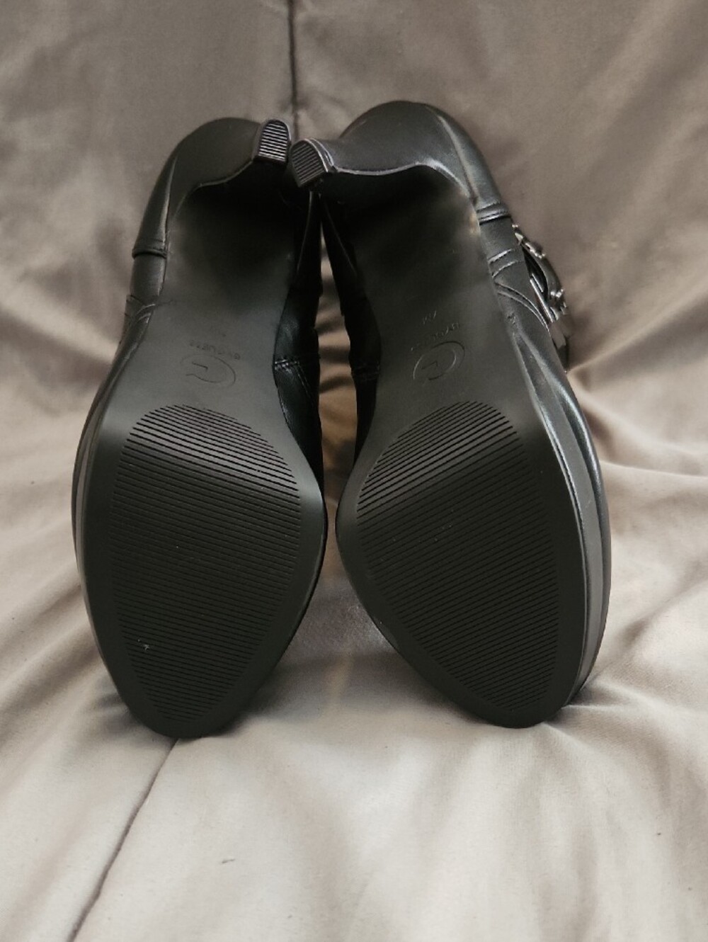 G by Guess Black Leather Buckle Ankle Boots - Picture 5 of 9